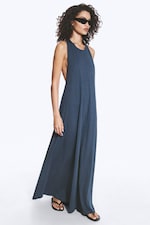 Dark Blue - Racerback Maxi Dress - 1