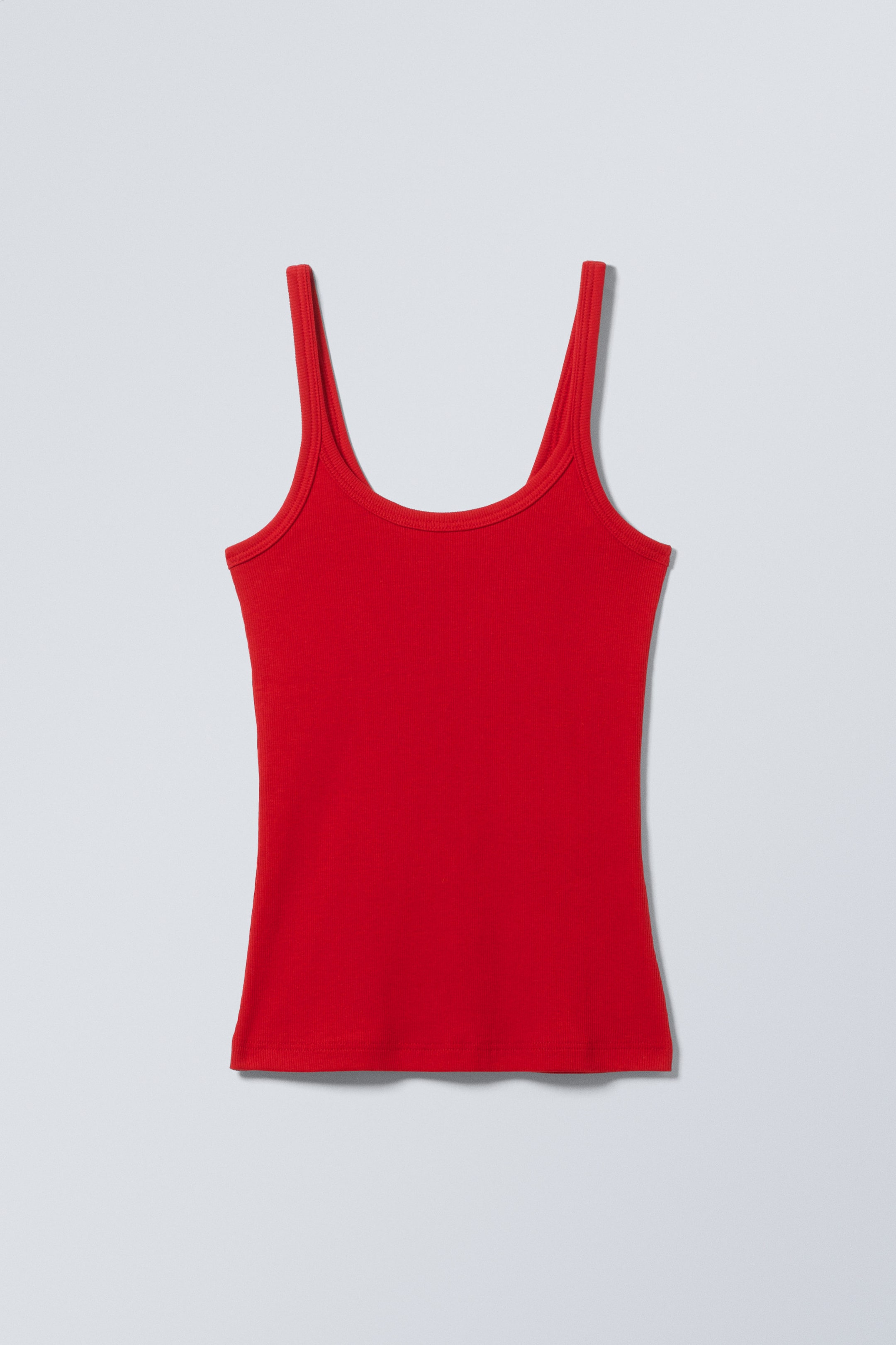 Bright Red - Close Fitted Ribbed Singlet - 0