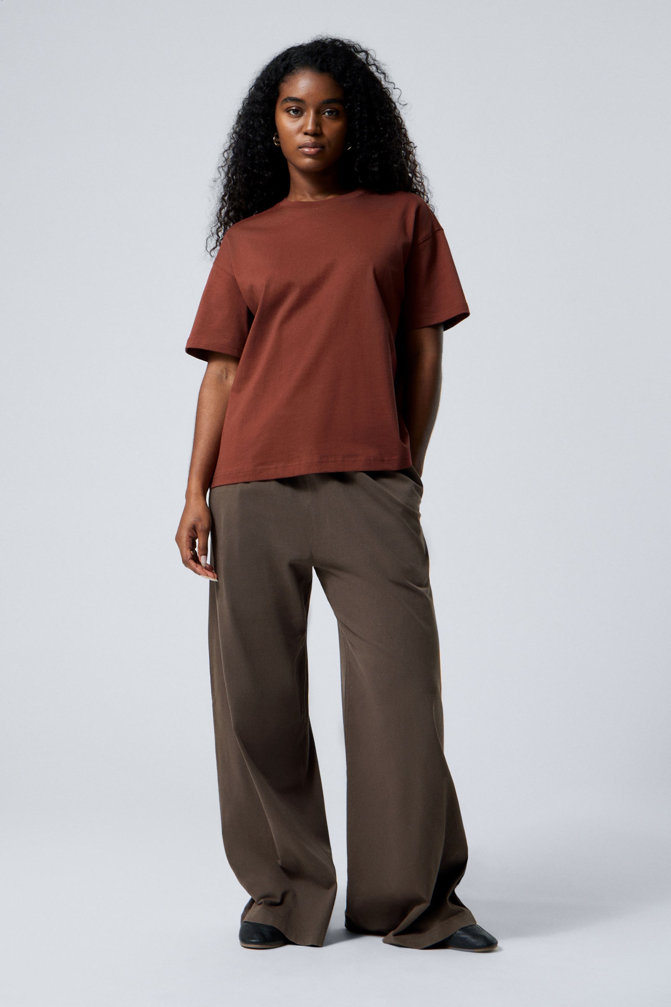 Rust - Relaxed Boxy Cotton T-shirt - 2