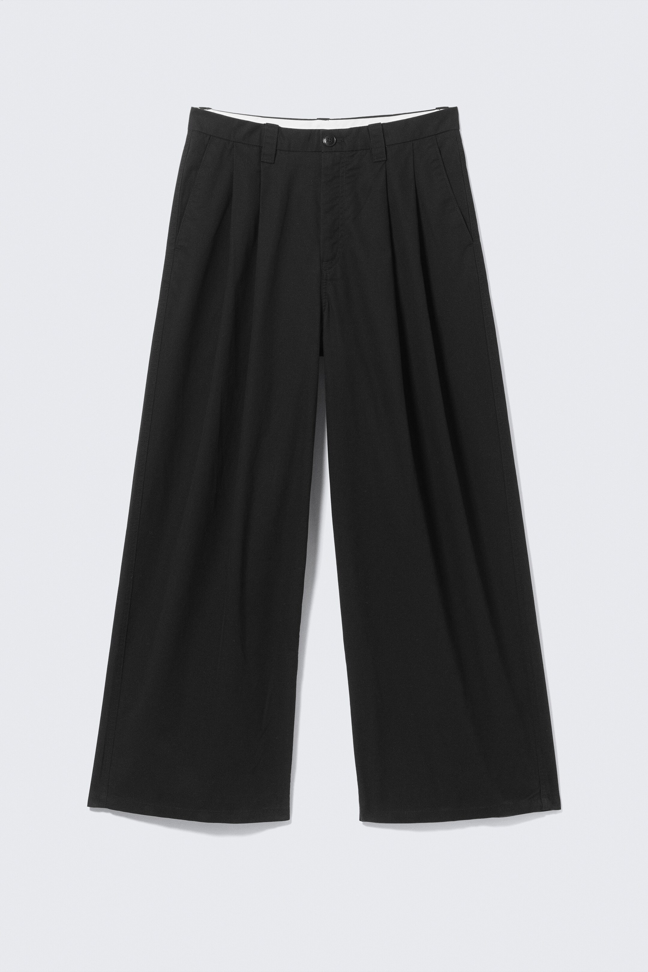 Visa större bild: Oversized chinos i bomullstwill med veck - Svart - HERR | H&M FI 5