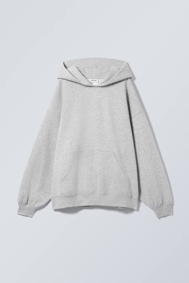 Schwerer Oversized-Kapuzenpullover - Hellgrau meliert/Gedecktes Flieder/Schwarz/Dunkelrot - 1