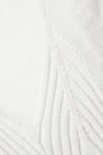 White - Short-Sleeved Knitted Layered Top - 4