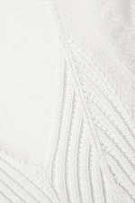 Weiß - Kurzärmliges Stricktop mit Lagenoptik - 1