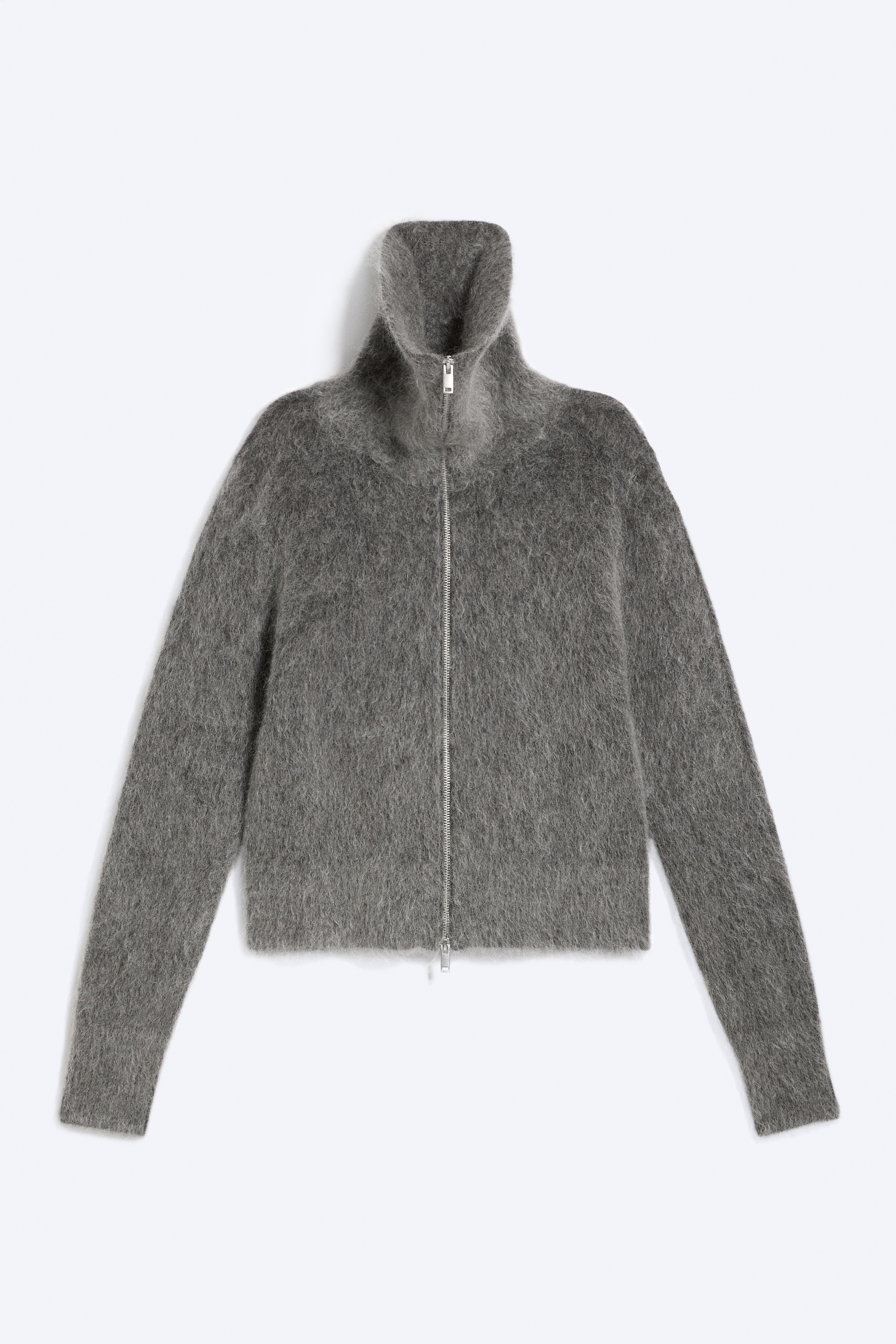 Mohair blend zip cardigan - Dark Grey Melange/Dark Green/Dark Blue