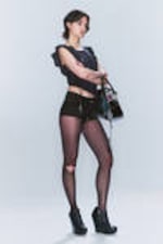 Undone Black - Black - Booty Bei Low Rise Mini Denim Shorts - 2