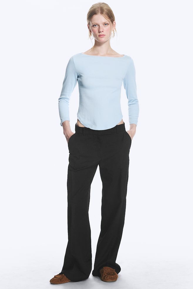 Low Rise Suiting Trousers - Negru/Gri Închis Melanj/Mole cu dungi subțiri/Melanj gri cu dungi subțiri/Negru - 1
