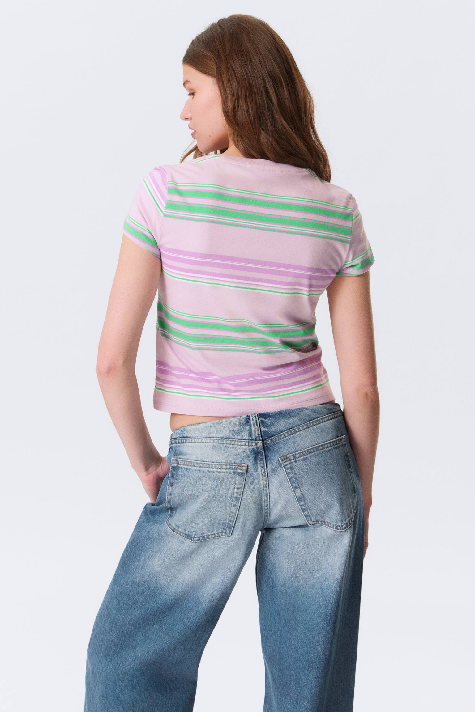 Regular Fit Mini T-shirt - Pink/Green Stripe/Wit/Grijs gemêleerd - 3