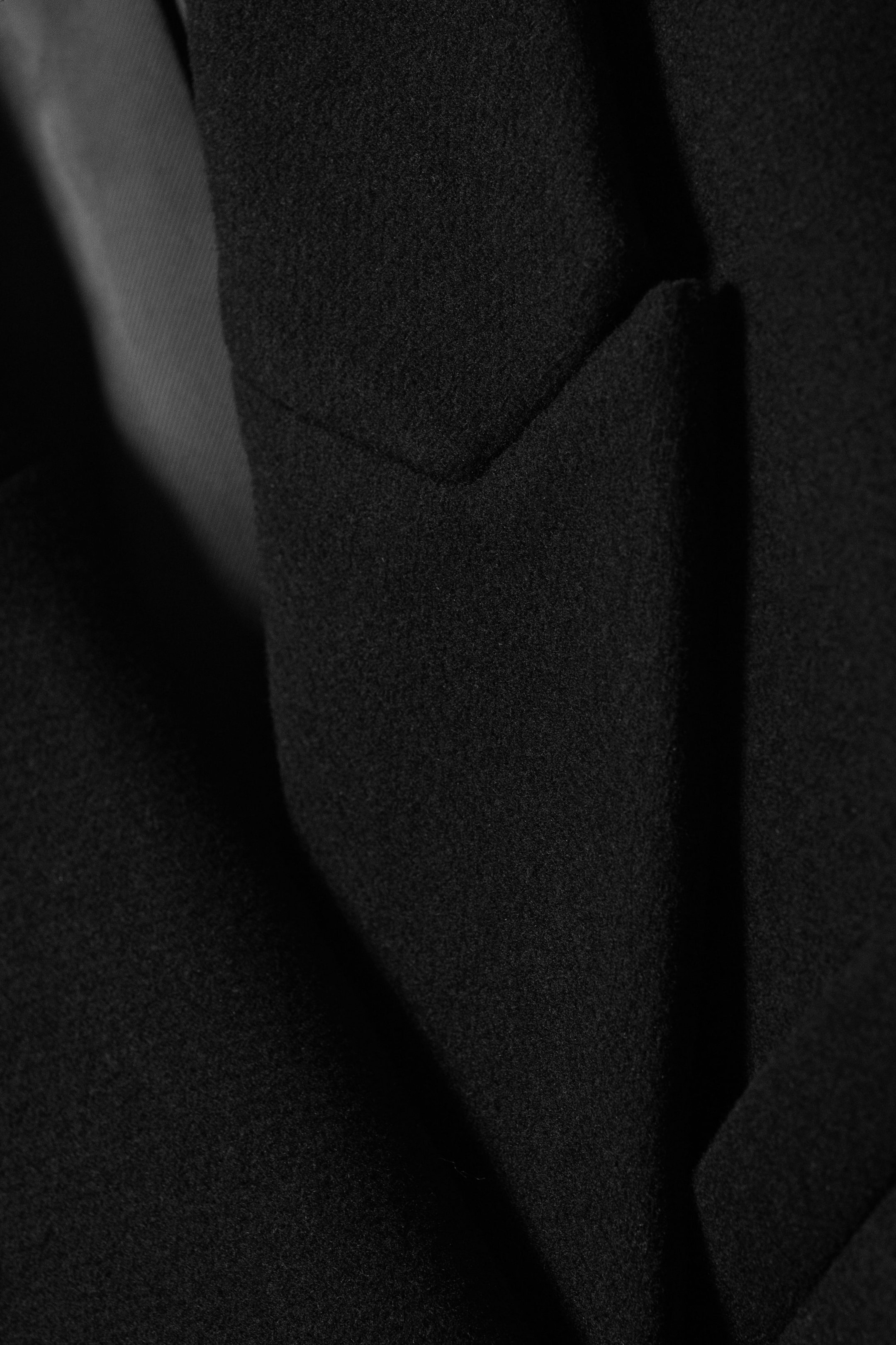 Noir - Blazer croisé oversize en laine mélangée - 4