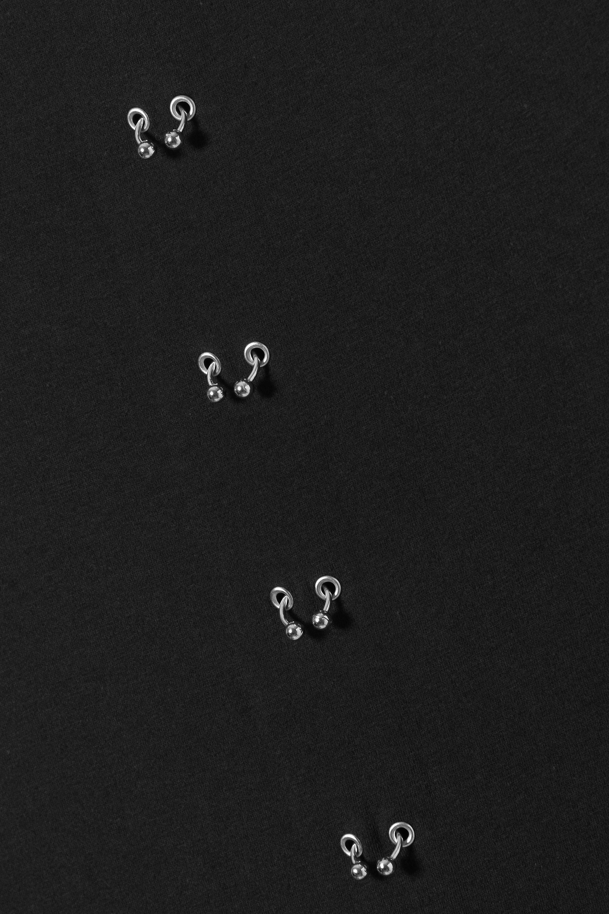 Black - Pierced Short-Sleeved Maxi Dress - 3