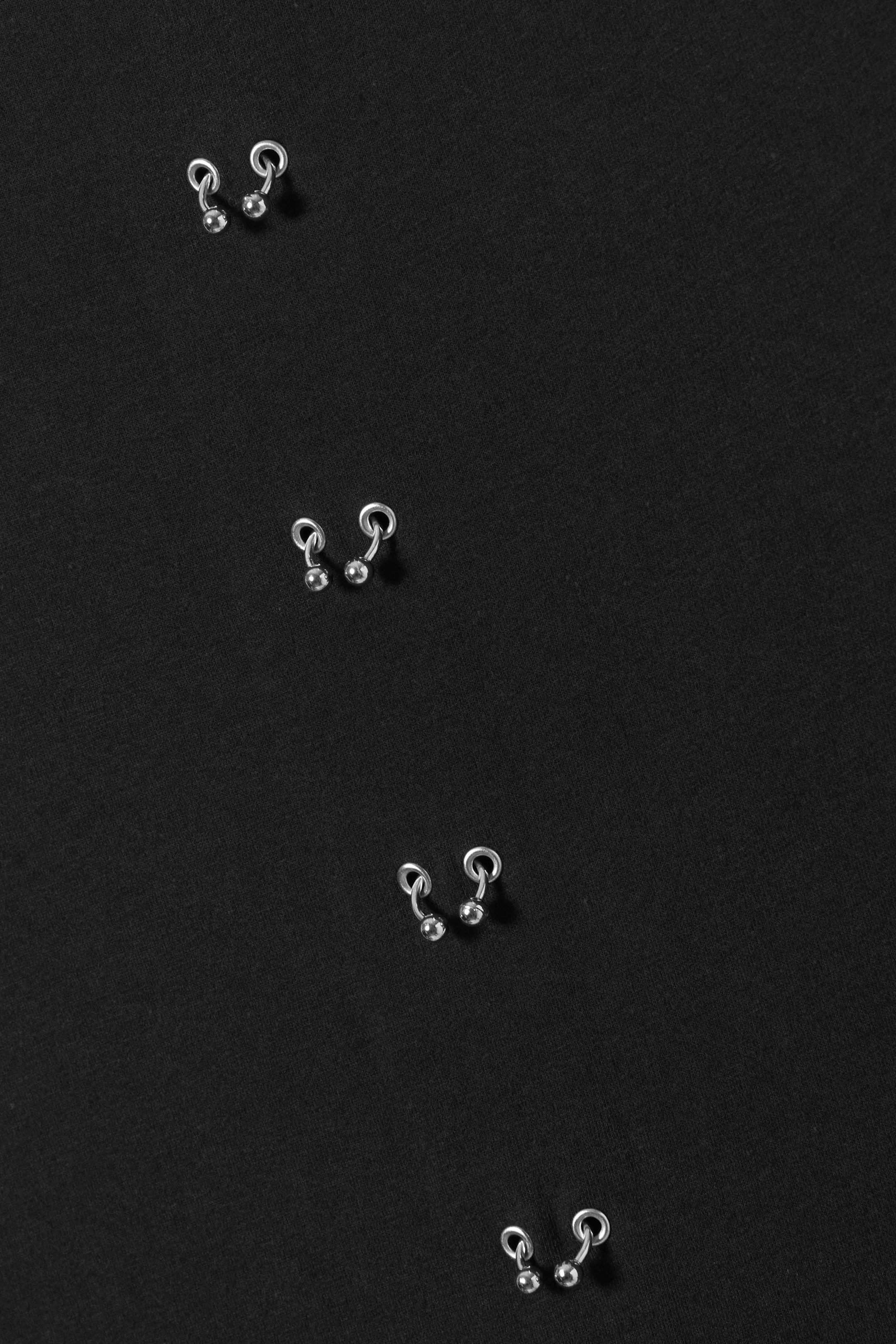 Black - Pierced Short-Sleeved Maxi Dress - 5