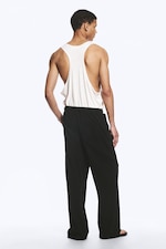 Black - Wide Pyjama Cotton Trousers - 3