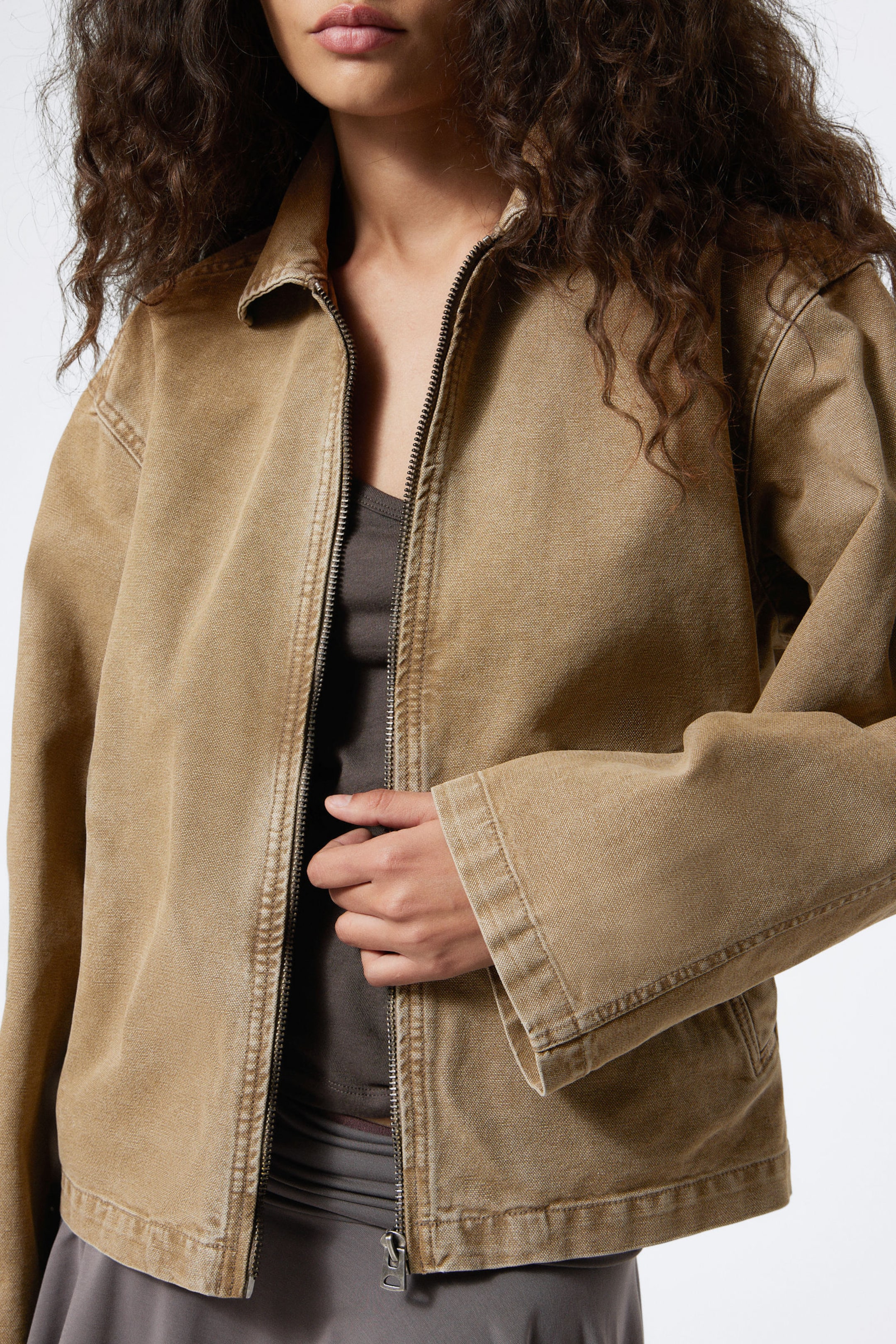 #868074 - Zip-Jacke aus verwaschenem Baumwoll-Canvas - 2