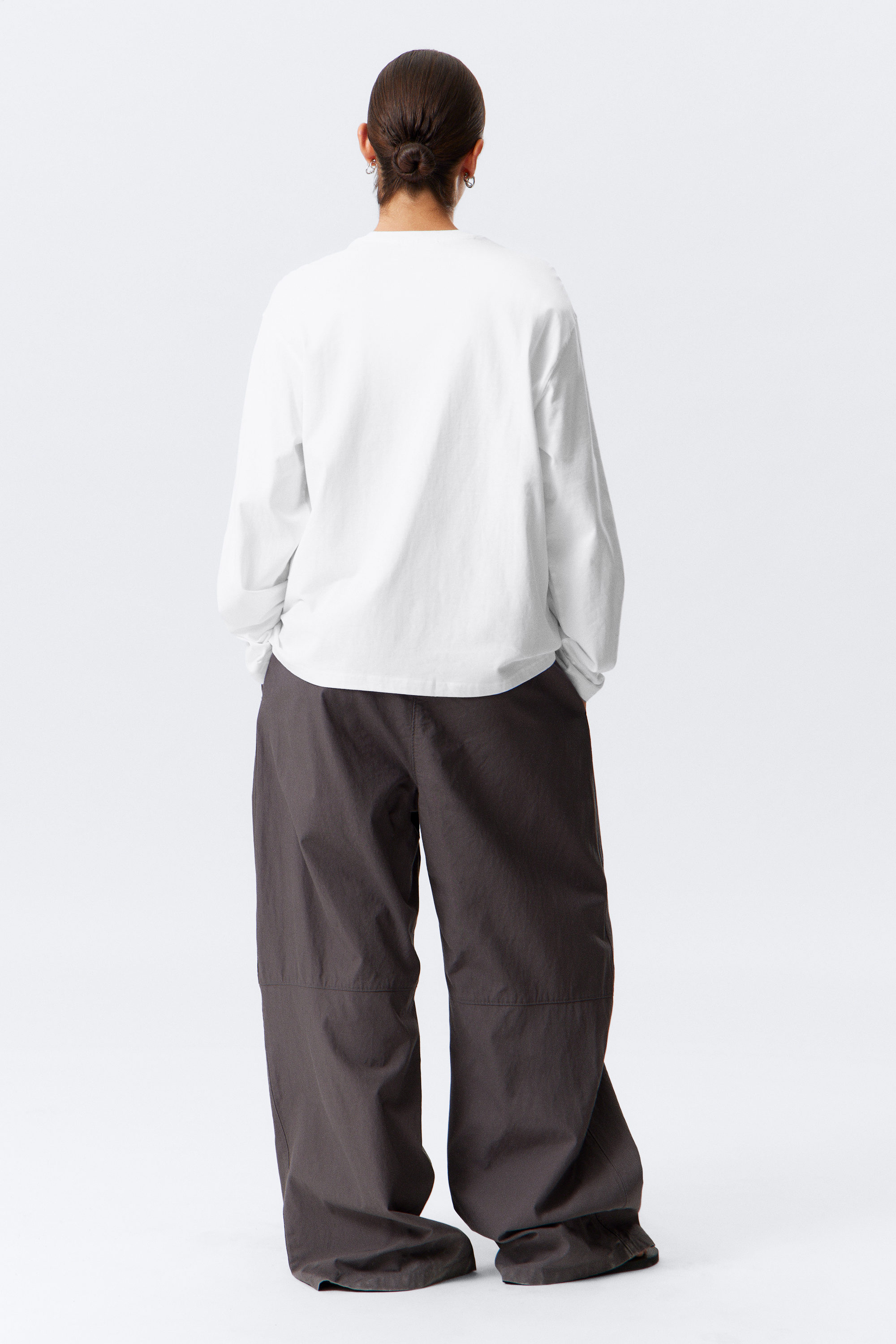 Weiß - Boxy Longsleeve aus Baumwolle - 3