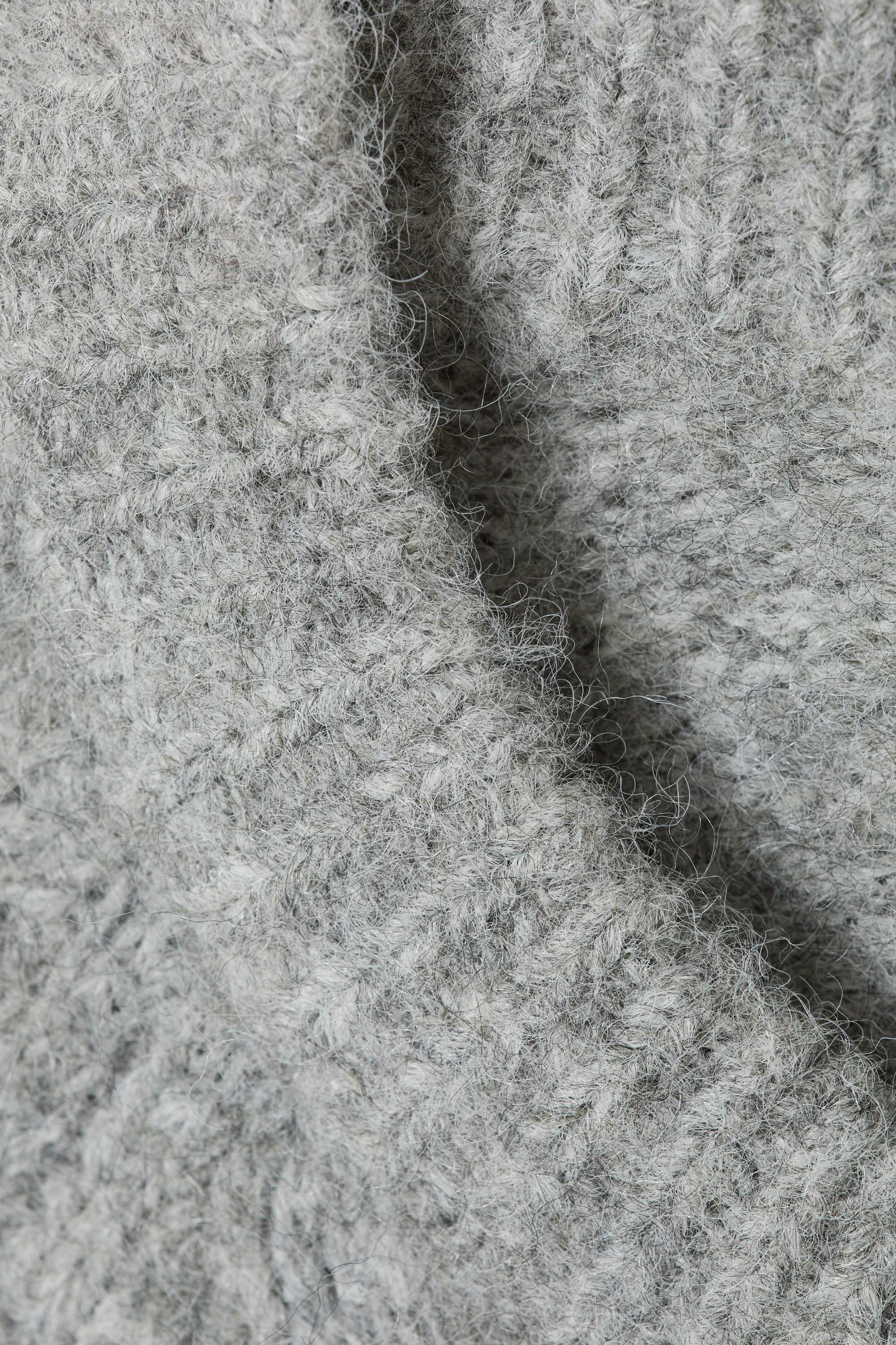 Gråmelerad - Raglanärmad cardigan med dragkedja i ullmix - 4