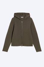 Khakigrön - Stickad zip-through-hoodie - 4