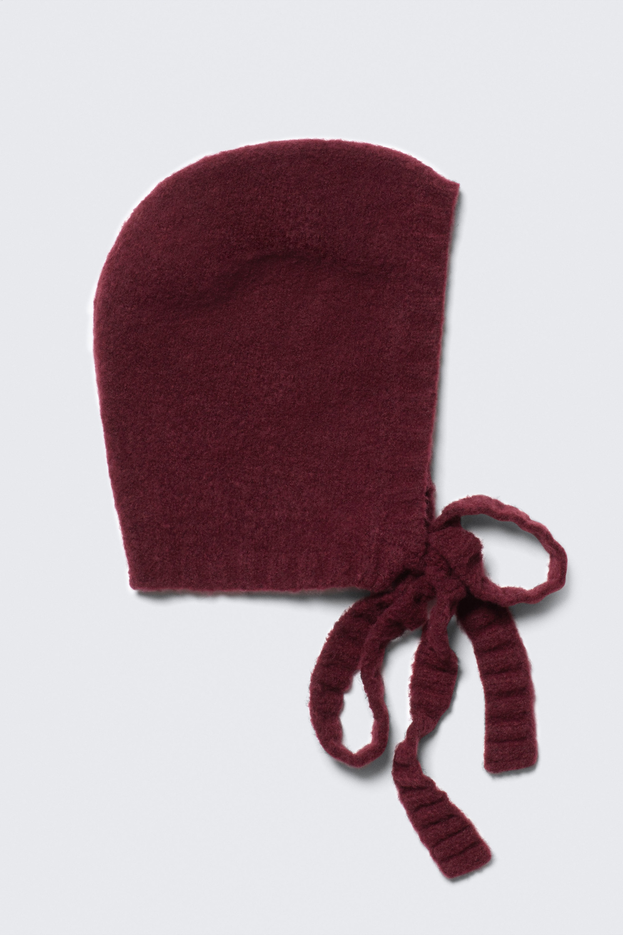 Burgundy - Tied Knit Bonnet