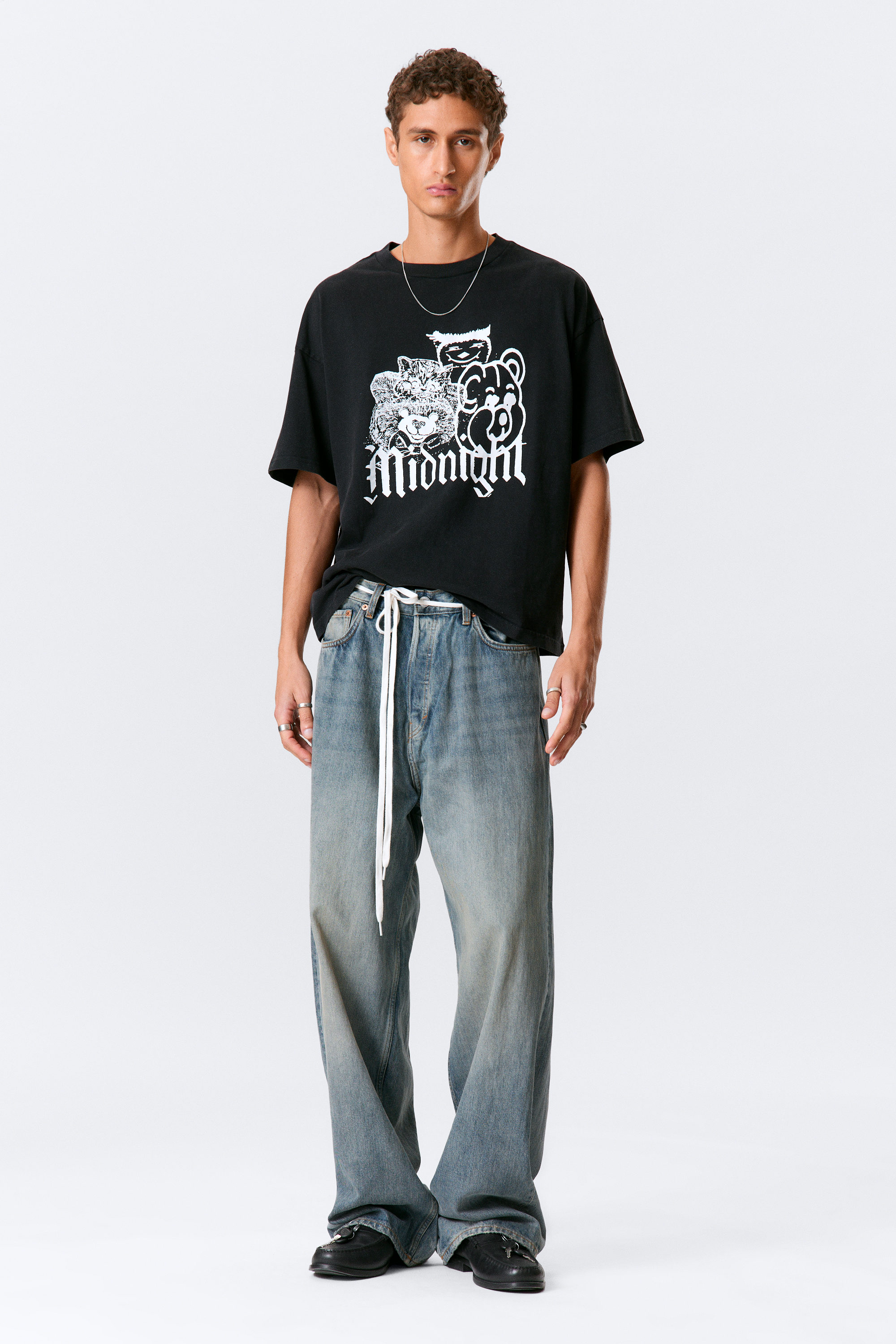 Black - Midnight - Great Boxy Printed Graphic Tee - 2