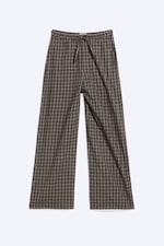 Checked Dark Brown - Relaxed Flannel Pyjama Trousers - 3
