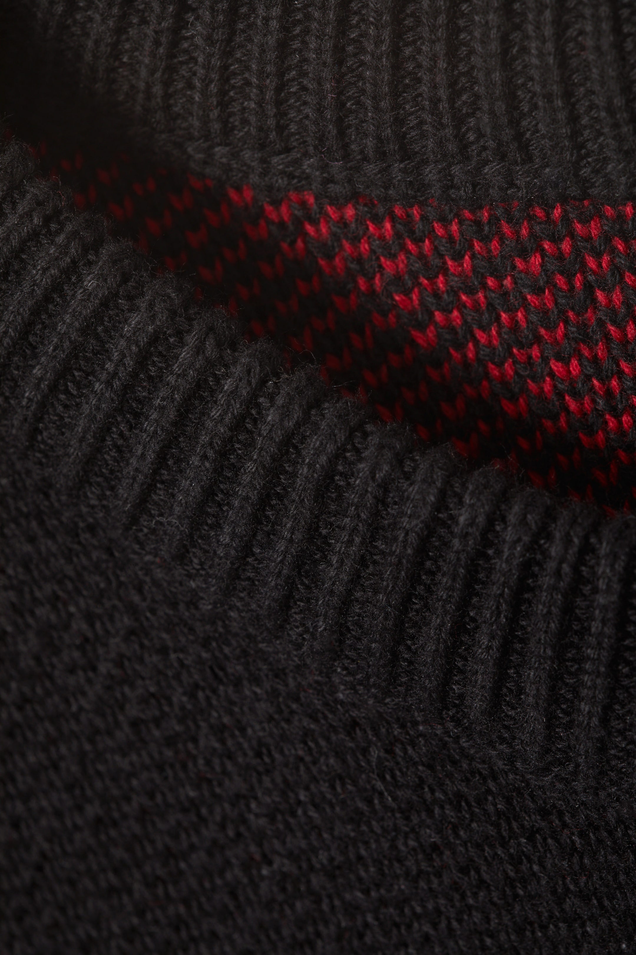 Black - Star Team - Regular Jacquard Knitted Graphic Sweater - 1