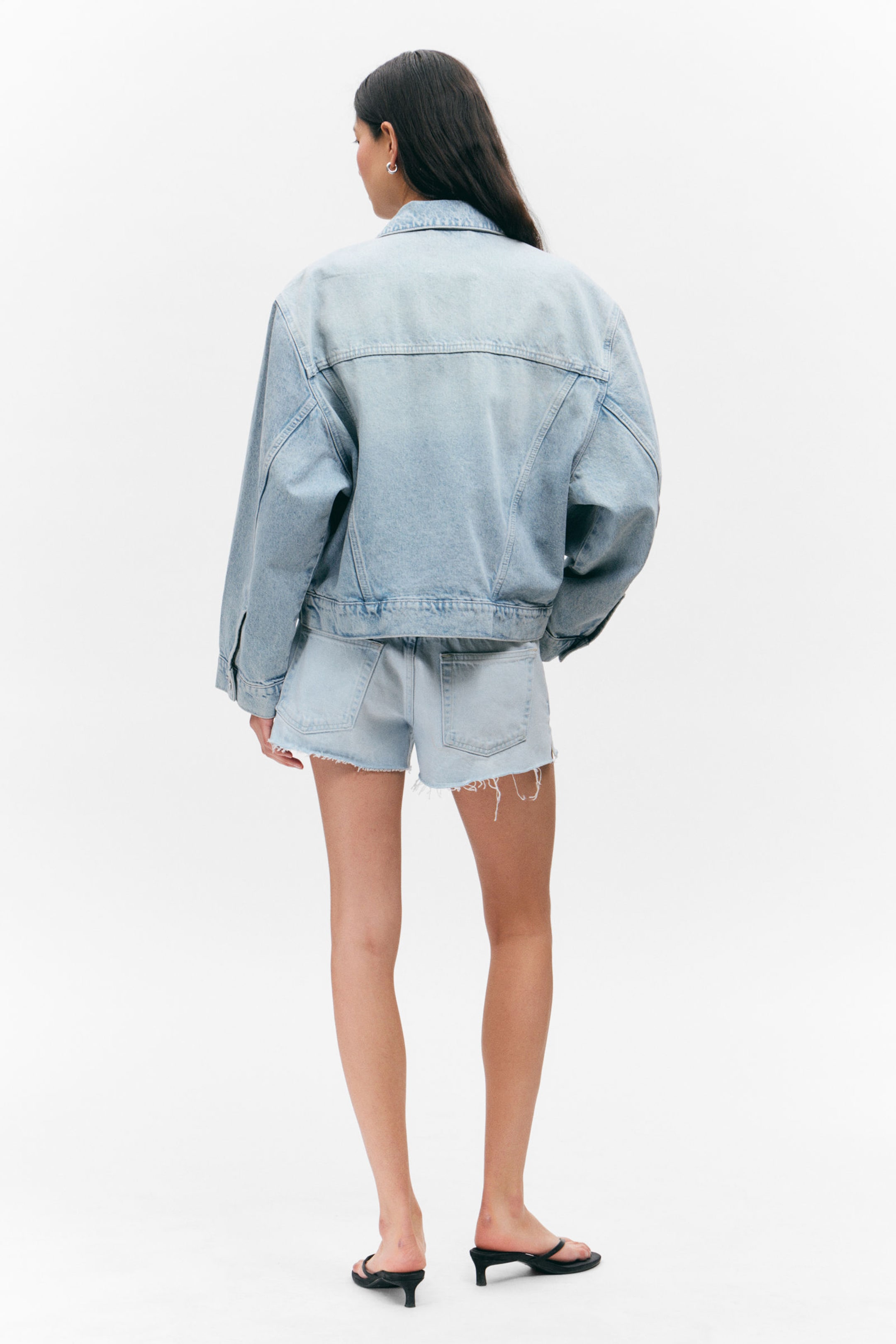 Pegasus Blue - Light Blue - Oversized Structured Denim Jacket - 4