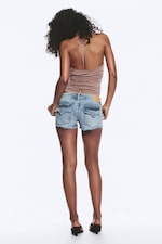 Fresh Blue - Light Blue - Slim Low Rise Denim Hotpants - 0