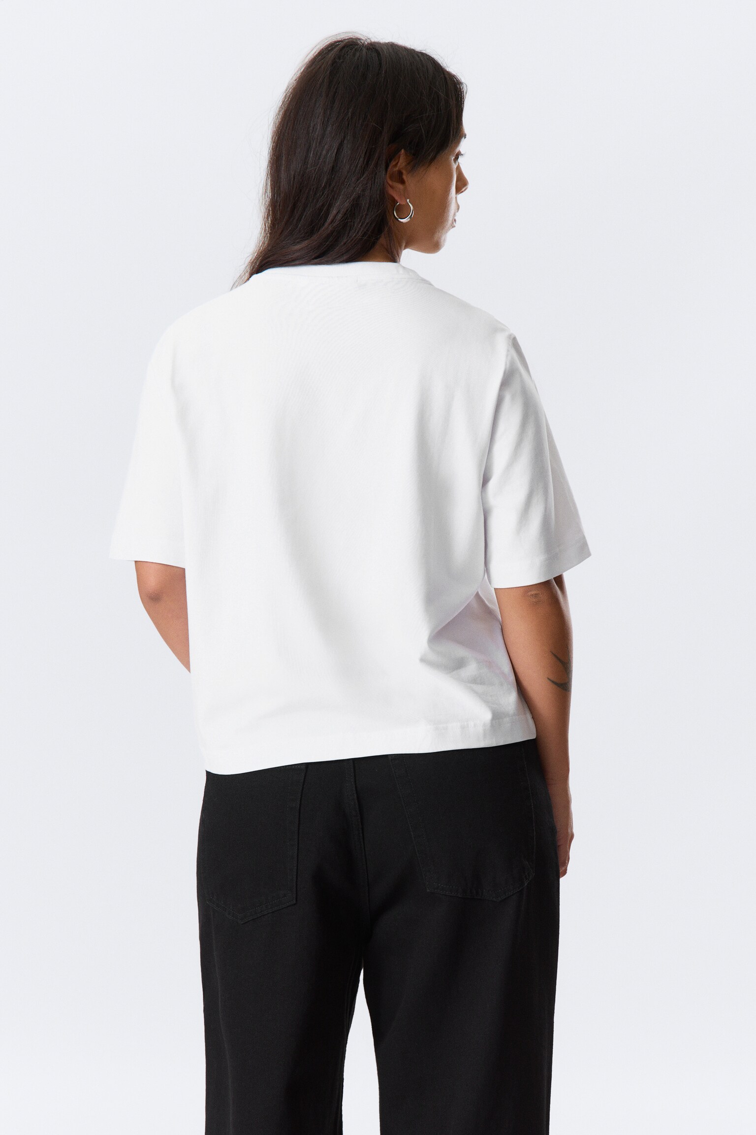 T-shirt quadrada perfeita - Branco/Preto/Azul-escuro/Verde-escuro/Castanho escuro - 4
