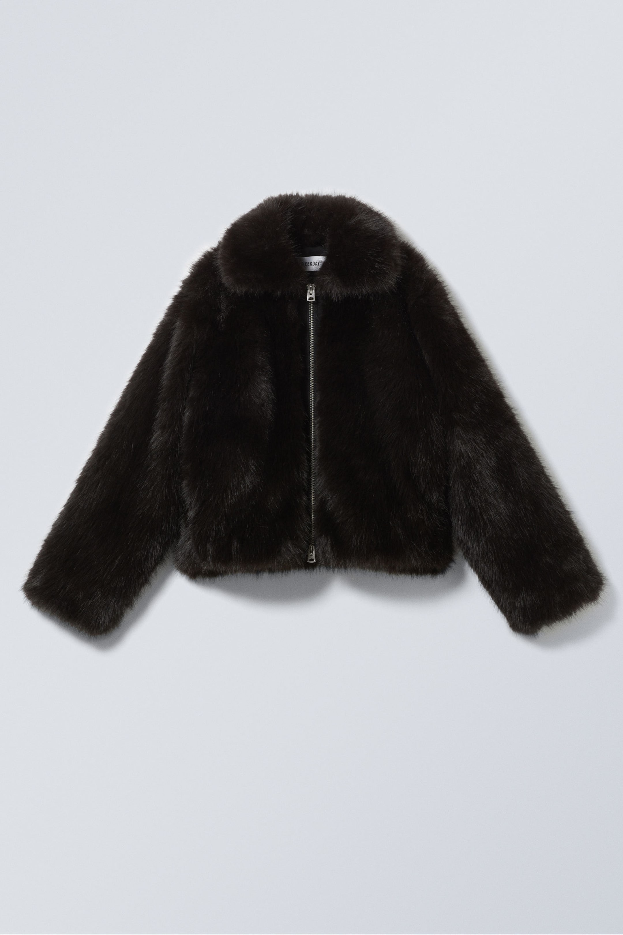 Dunkelbraun - Yara – Oversized-Jacke aus Kunstpelz - 1