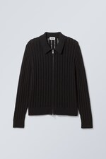 Schwarz - Lockere Strickjacke Fernando - 0