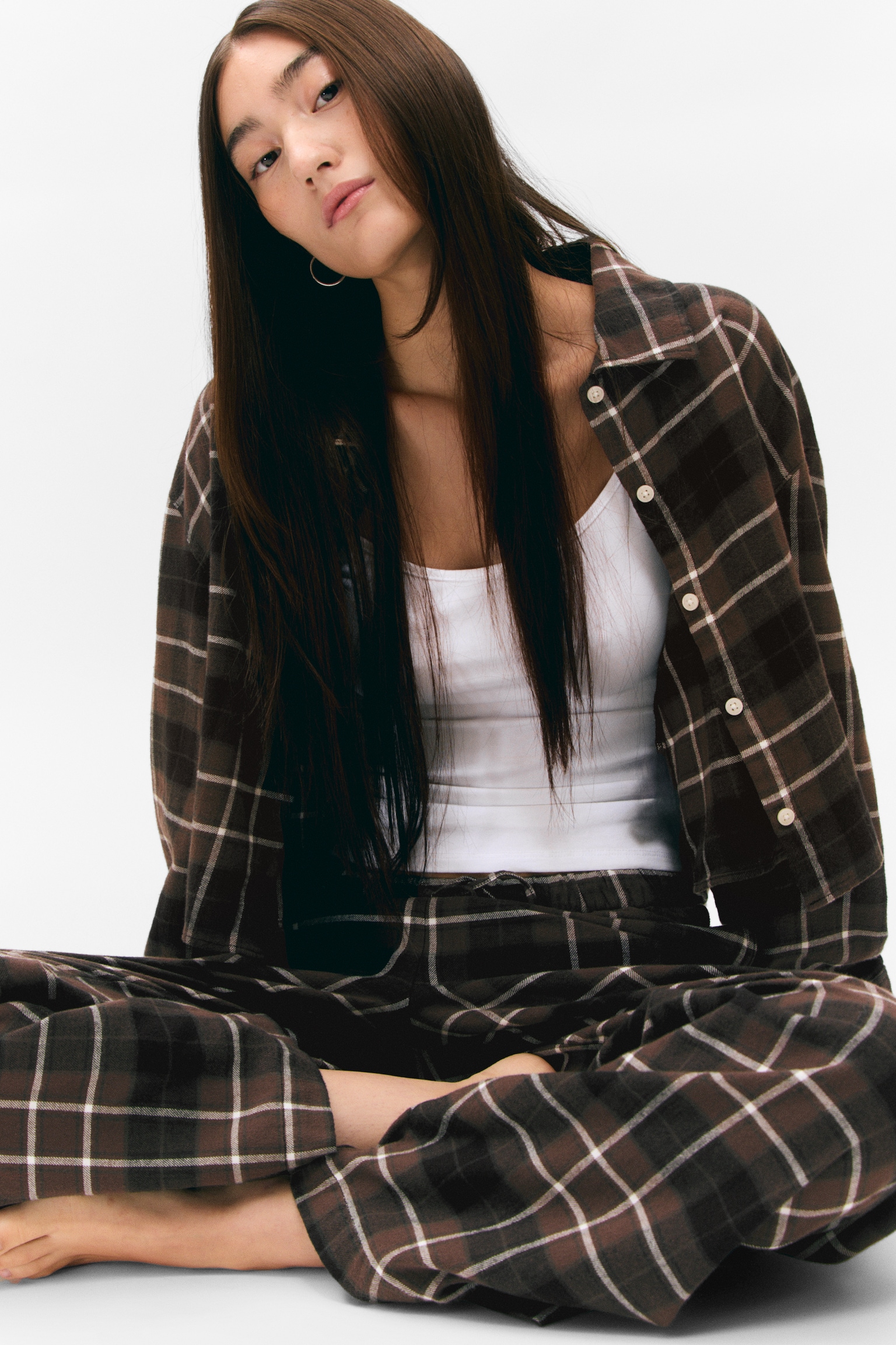 Flannel Pyjama Trousers - Checked Brown/Pink & White Check/Paarse ruit/Pink & Brown Check - 4