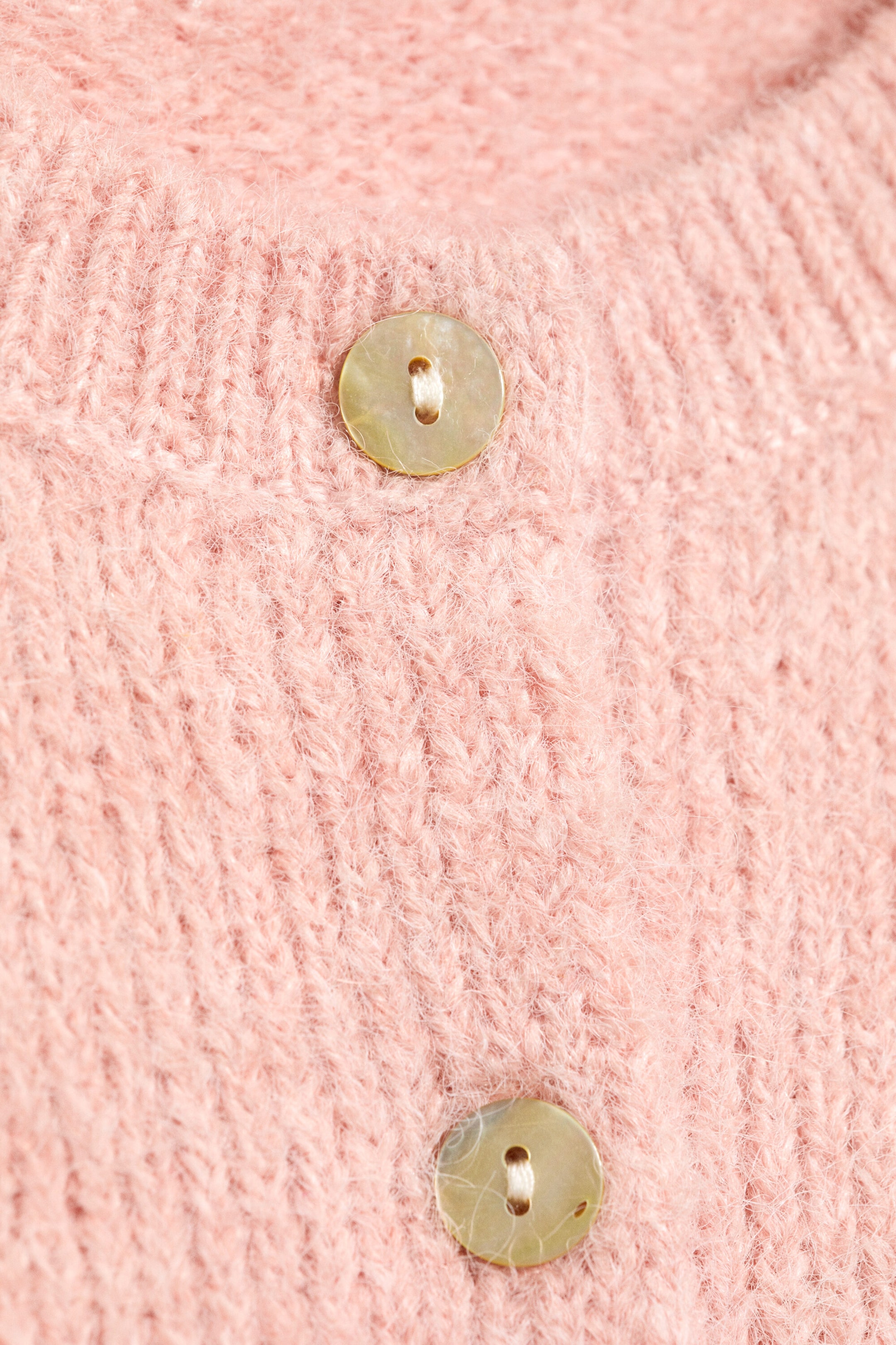 Helles Pfirsichrosa - Kurzärmeliger Strickcardigan - 5