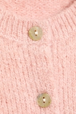 Helles Pfirsichrosa - Kurzärmeliger Strickcardigan - 5
