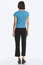 Blue - Boxy T-Shirt mit Print und kurzen Ärmeln - 3