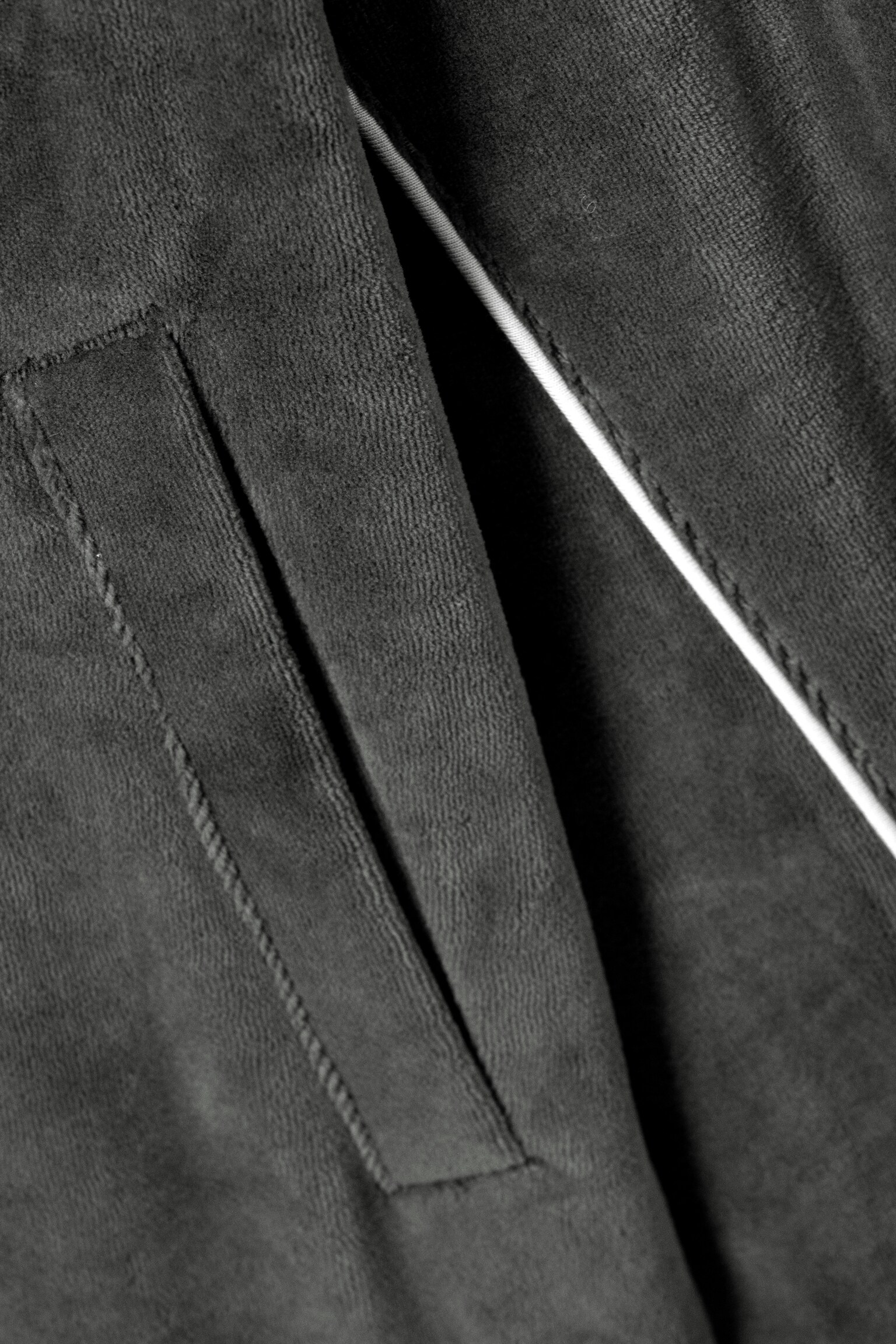 Voľná velúrová tepláková bunda - Tmavosivá - 4