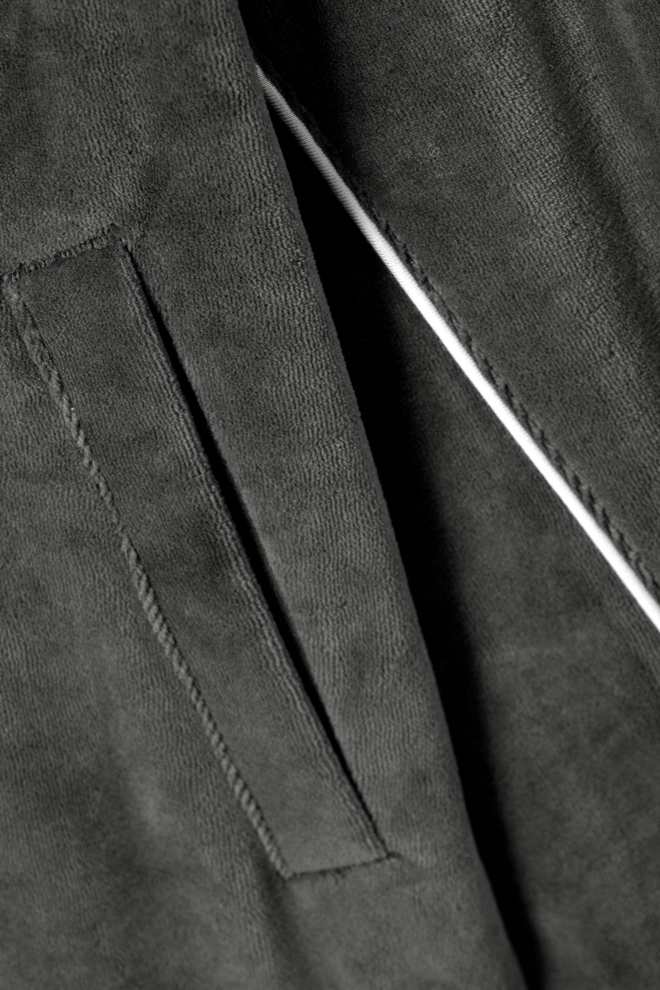 Dunkelgrau - Locker geschnittene Velours-Trainingsjacke - 4