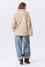 Light Dusty Beige - Relaxed Pile Fleece Jacket - 2