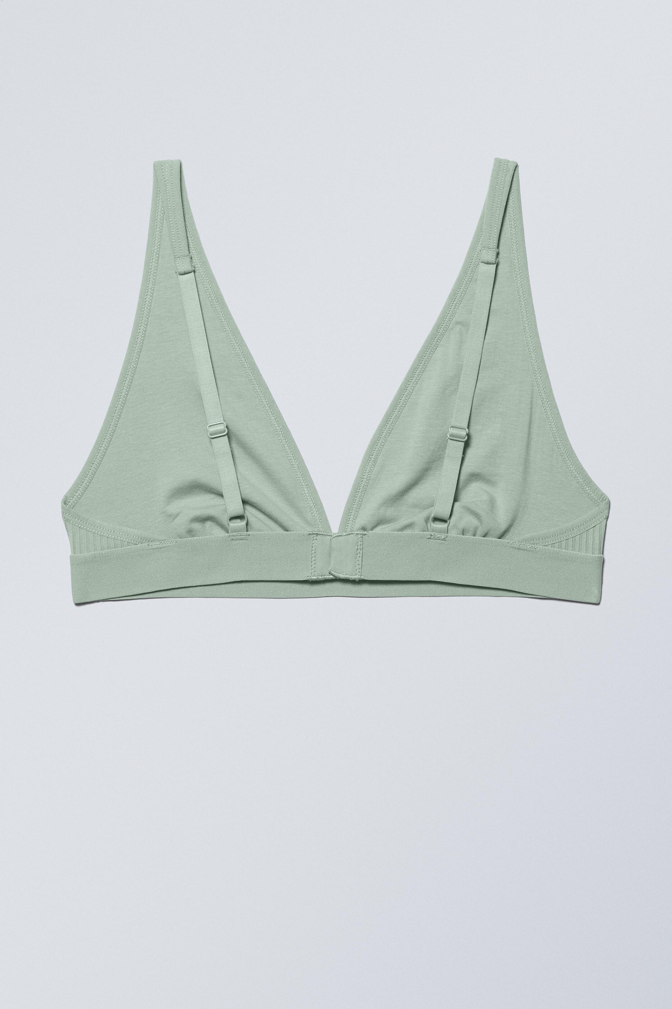 Vert poudré - Soutien-gorge triangle côtelé Nina - 1