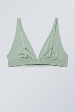 Vert poudré - Soutien-gorge triangle côtelé Nina - 1