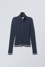 Navy - Tarja Sporty Zip Cardigan - 0
