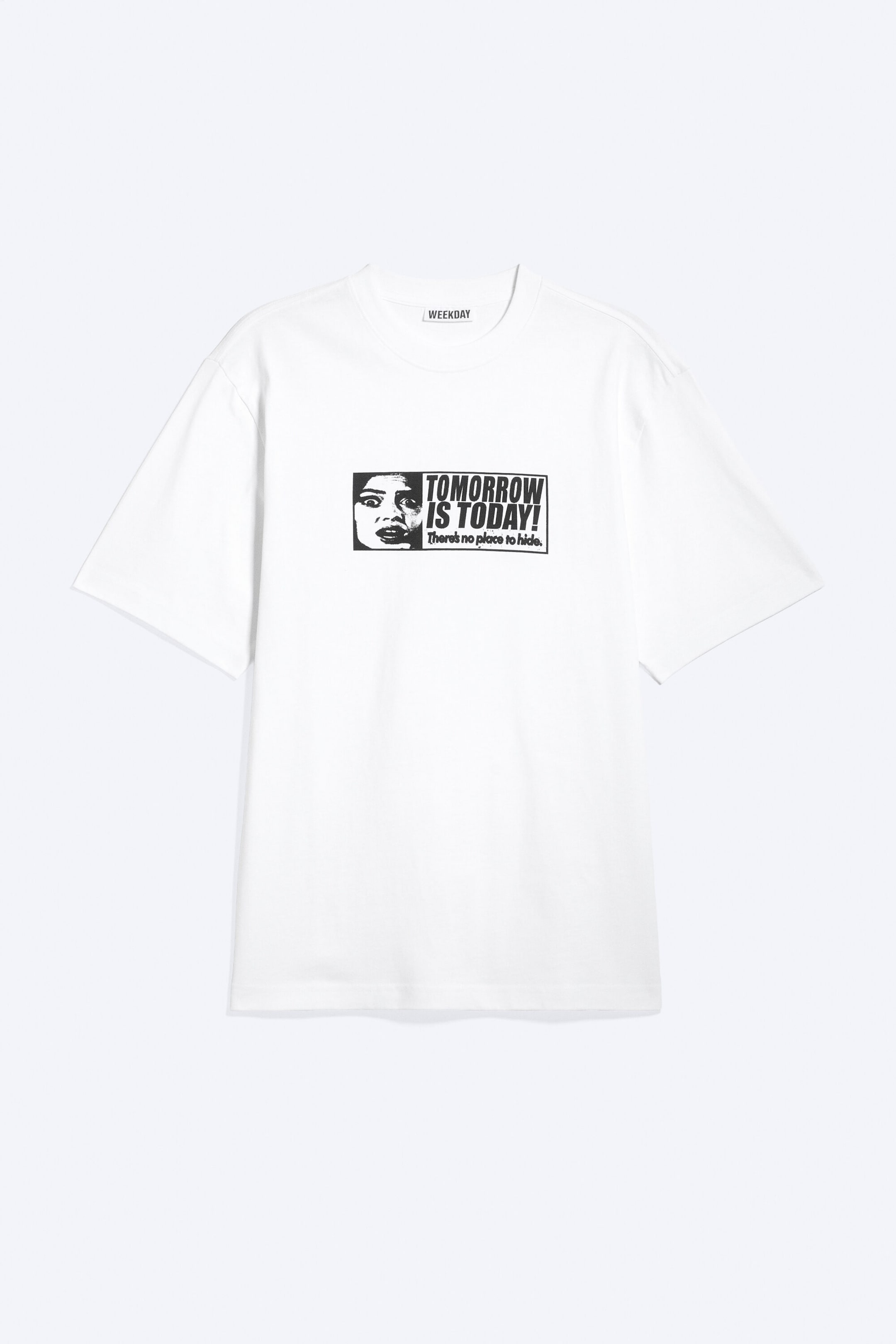 Weiß - "Tomorrow Is Today" - Entspanntes T-Shirt mit Grafikdruck - 3