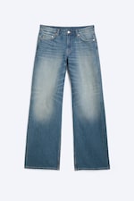 Saddle Blue - Mittelblau - Ample Low Waist Loose Wide Jeans - 5