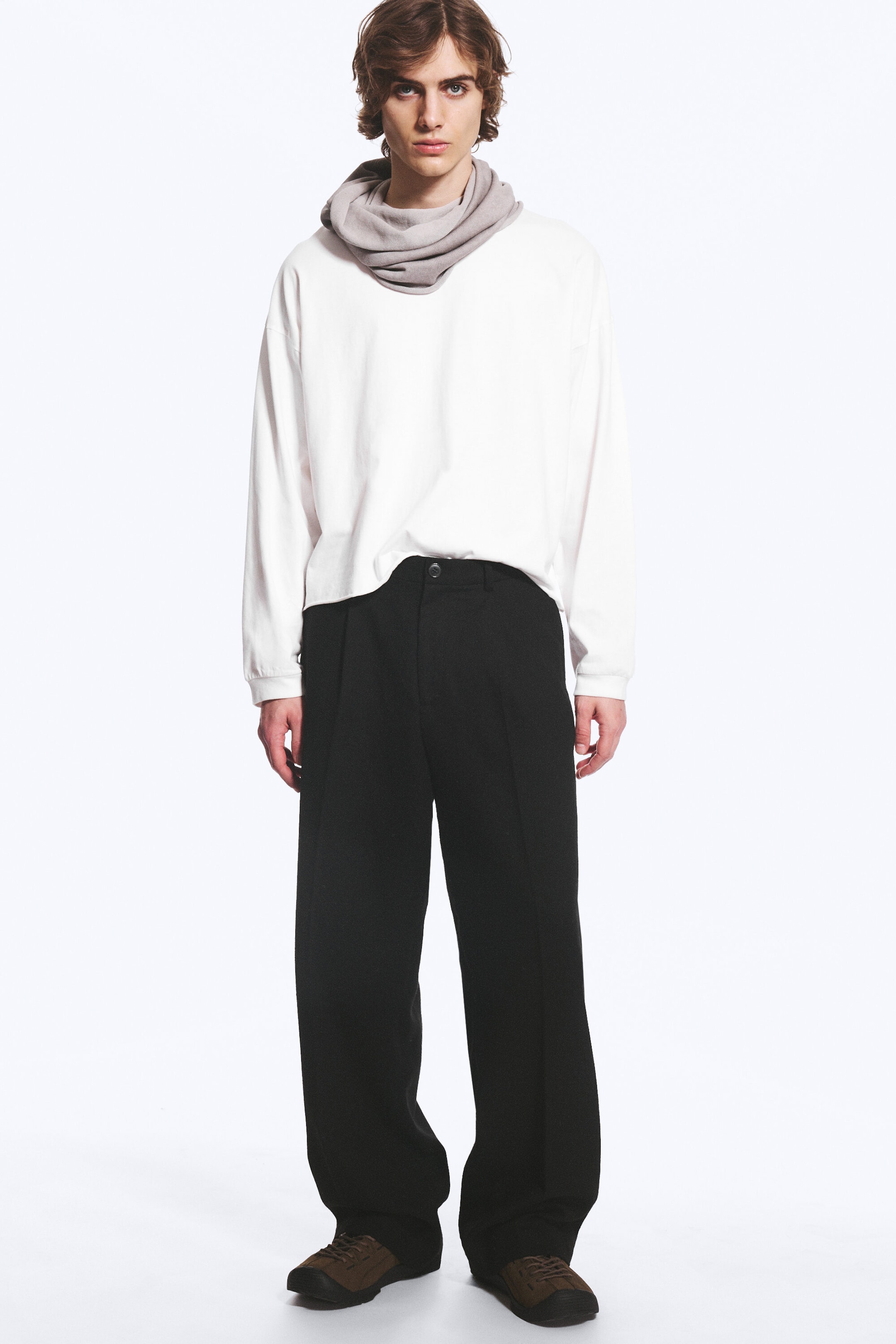 Black - Uno Loose Wool-Blend Suit Trousers - 1
