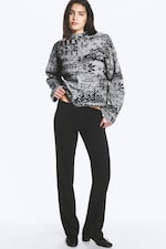 Schwarz & Grau - Boxy Jacquard-Pullover - 1