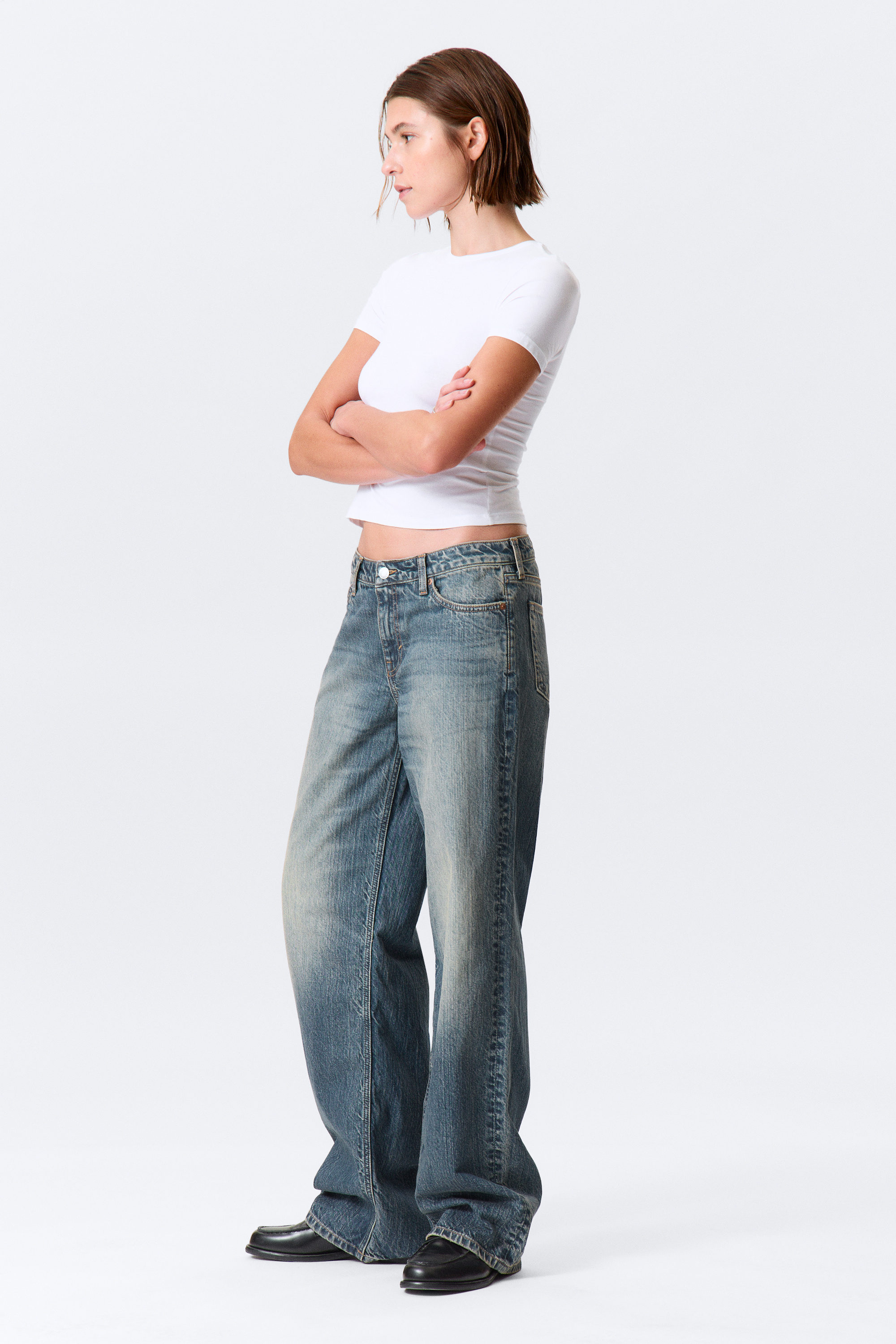 Redondo Blue - Mittelblau - Ample Low Waist Loose Wide Leg Jeans - 1