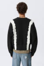 Svart batik - Stickad boxig tie-dye-cardigan - 3