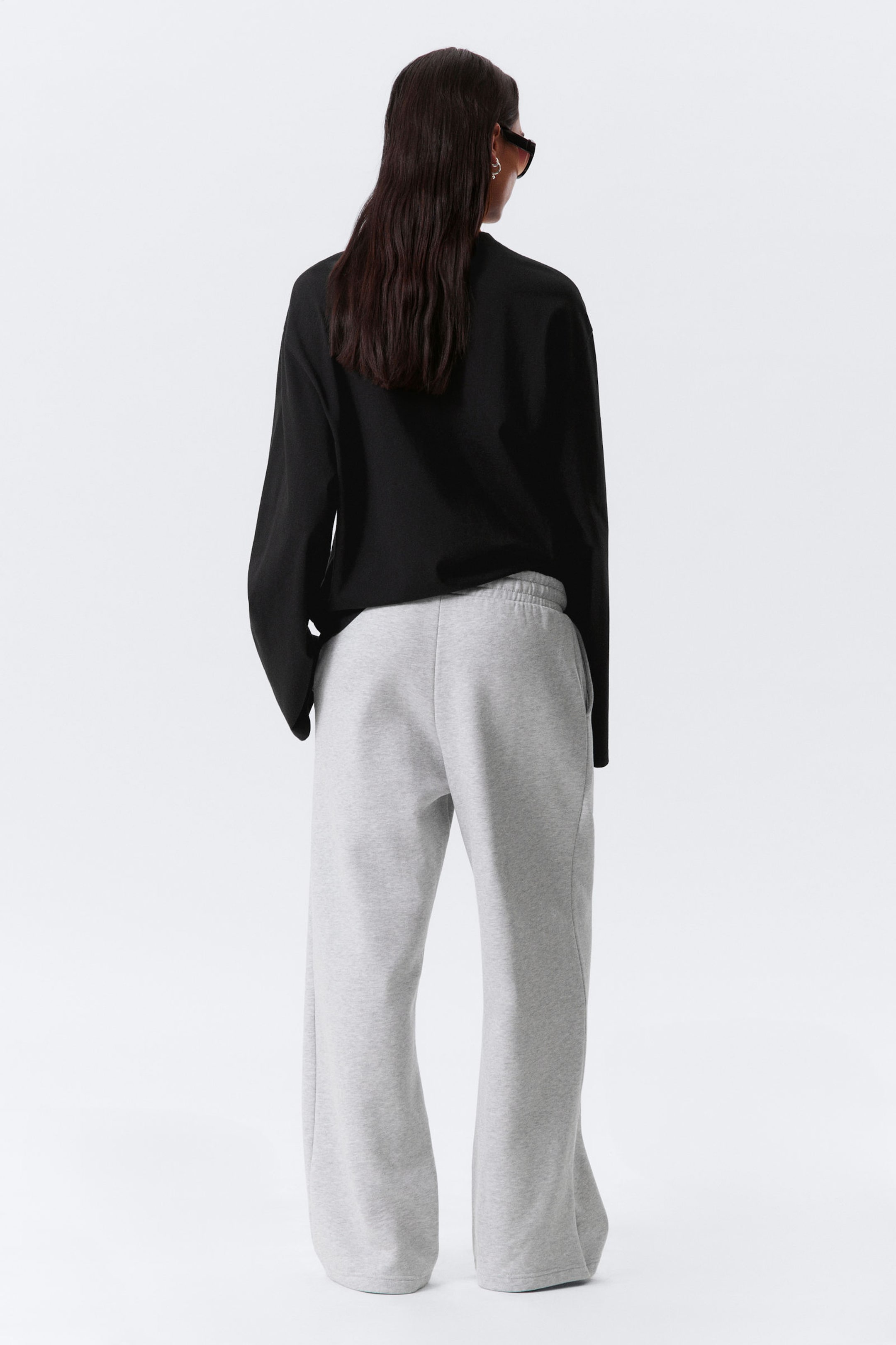 Grey Melange - Loose Long Heavyweight Sweatpants - 2