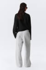 Grey Melange - Loose Long Heavyweight Sweatpants - 2