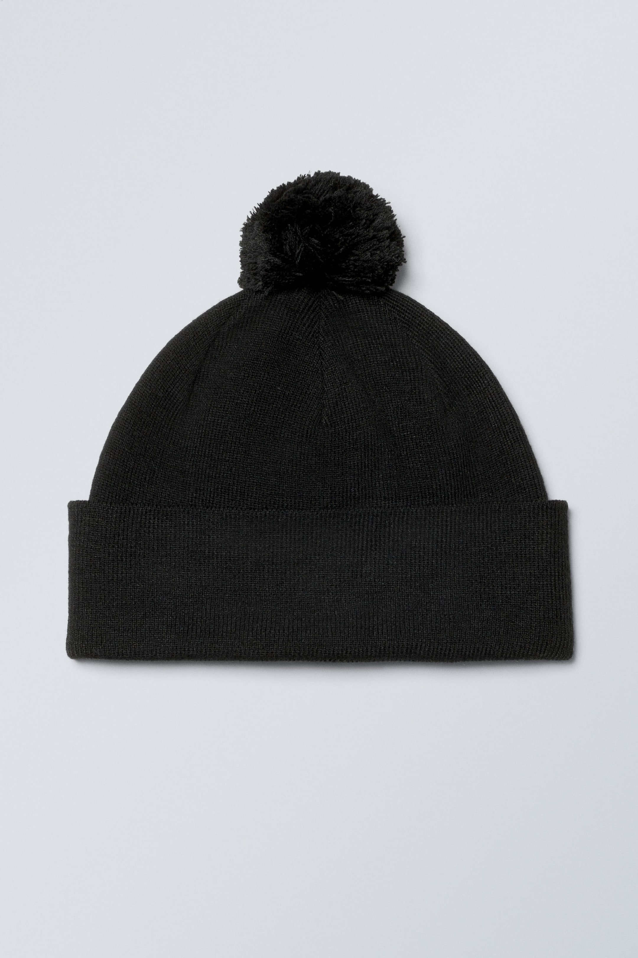 Black - Sporty Pom Pom Beanie