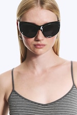 Noir - Lunettes de soleil rondes oversize - 0
