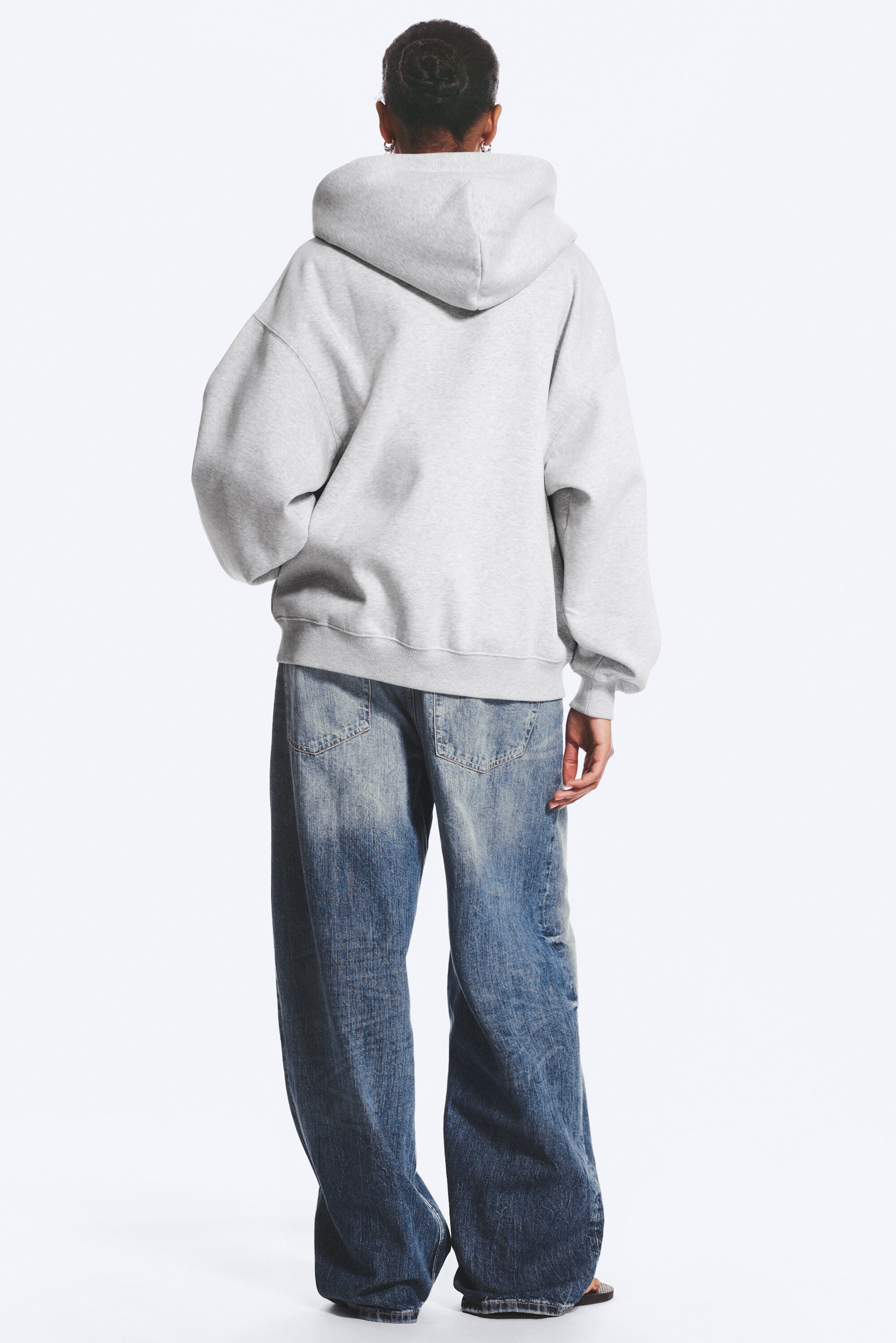 Grey Melange - Oversized Heavyweight Zip Hoodie - 3