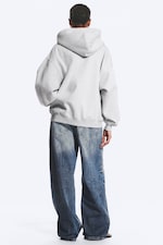 Grey Melange - Oversized Heavyweight Zip Hoodie - 3